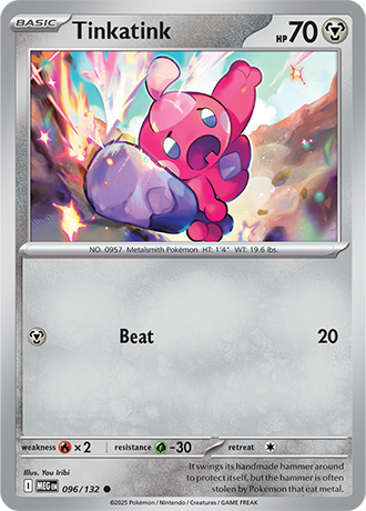 Tinkatink #96/132 Common - Mega Evolution Pokemon card