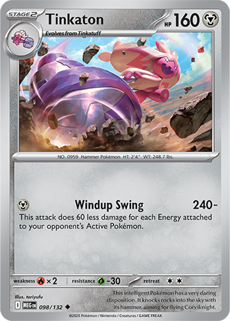 Tinkaton #98/132 Uncommon - Mega Evolution Pokemon card