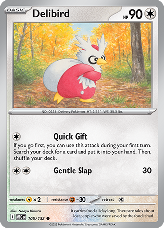Delibird #105/132 Common - Mega Evolution Pokemon card