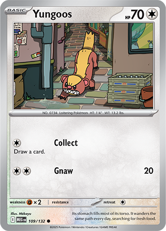 Yungoos #109/132 Common - Mega Evolution Pokemon card
