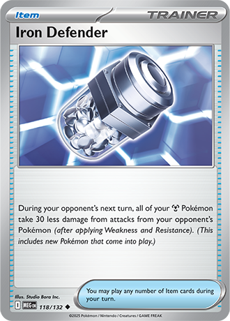 Iron Defender #118/132 Uncommon - Mega Evolution Pokemon card
