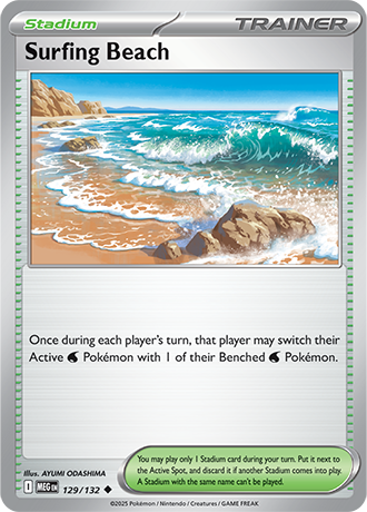 Surfing Beach #129/132 Uncommon - Mega Evolution Pokemon card