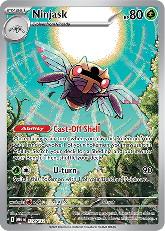 Ninjask #137/132 Illustration Rare - Mega Evolution Pokemon card