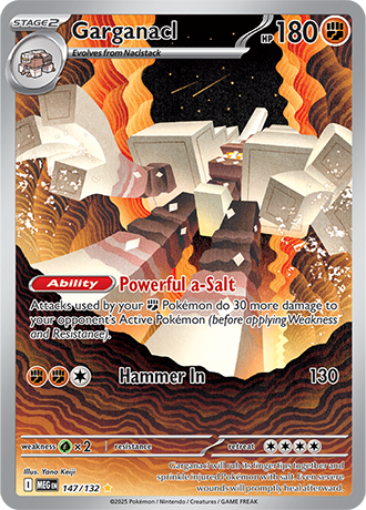 Garganacl #147/132 Illustration Rare - Mega Evolution Pokemon card