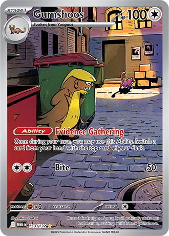 Gumshoos #153/132 Illustration Rare - Mega Evolution Pokemon card