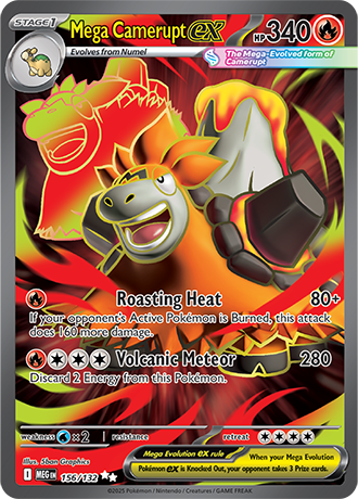 Mega Camerupt ex #156/132 Ultra Rare - Mega Evolution Pokemon card