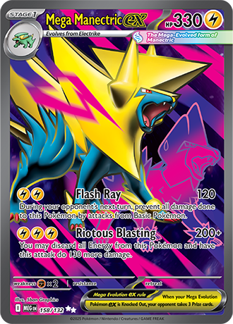 Mega Manectric ex #158/132 Ultra Rare - Mega Evolution Pokemon card