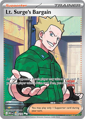 Lt. Surge's Bargain #170/132 Ultra Rare - Mega Evolution Pokemon card