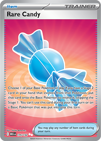 Rare Candy #175/132 Ultra Rare - Mega Evolution Pokemon card