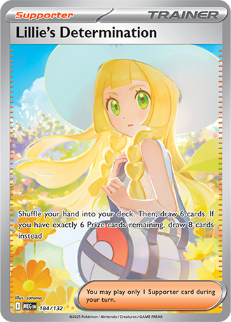 Lillie's Determination #184/132 Special Illustration Rare - Mega Evolution Pokemon card