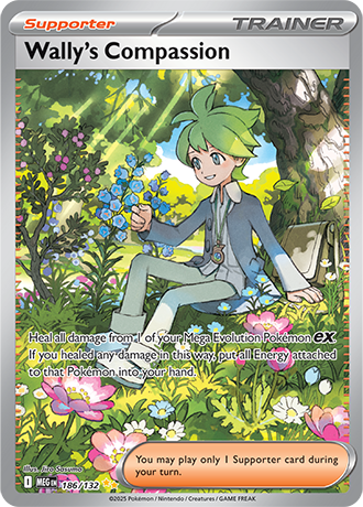 Wally's Compassion #186/132 Special Illustration Rare - Mega Evolution Pokemon card