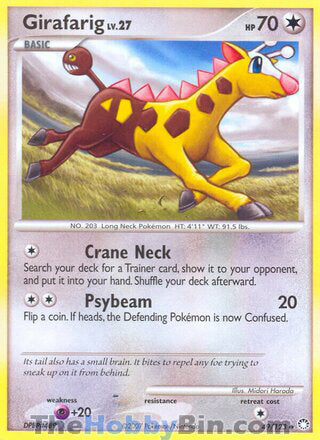 Girafarig #49/123 Uncommon - Mysterious Treasures Pokemon card