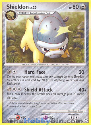 Shieldon #63/123 Uncommon - Mysterious Treasures Pokemon card