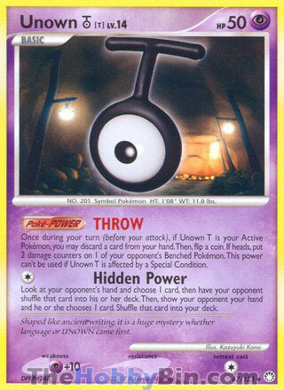 Unown [T] #67/123 Uncommon - Mysterious Treasures Pokemon card