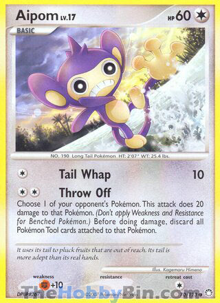Aipom #70/123 Common - Mysterious Treasures Pokemon card