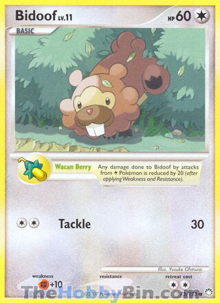 Bidoof #73/123 Common - Mysterious Treasures Pokemon card
