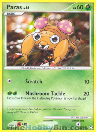 Paras #92/123 Common - Mysterious Treasures Pokemon card