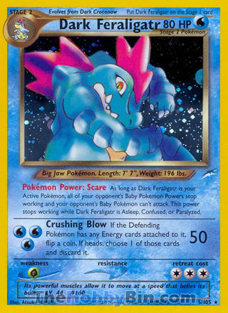 0005 Dark Feraligatr Holo Rare Neo Destiny