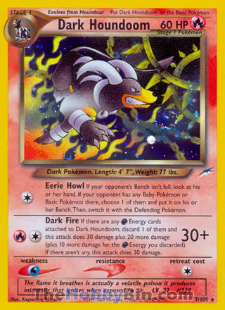 0007 Dark Houndoom Holo Rare Neo Destiny