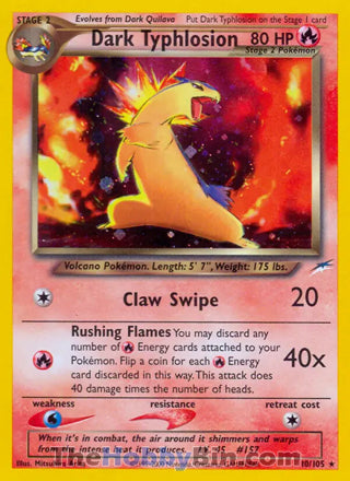 0010 Dark Typhlosion Holo Rare Neo Destiny
