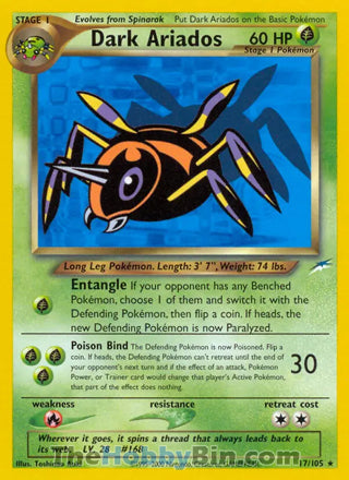 0017 Dark Ariados Rare Neo Destiny