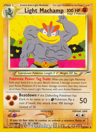 0025 Light Machamp Rare Neo Destiny
