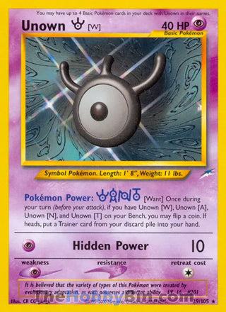 0029 Unown [W] Rare Neo Destiny