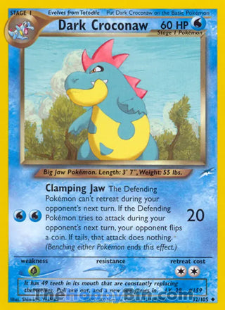 0032 Dark Croconaw Uncommon Neo Destiny