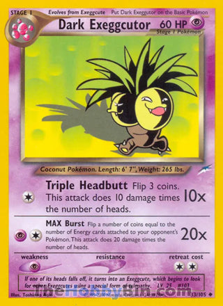 0033 Dark Exeggutor Uncommon Neo Destiny