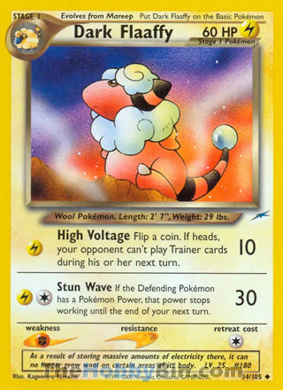 Dark Flaaffy #34/105 Uncommon - Neo Destiny Pokemon card