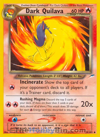 0039 Dark Quilava Uncommon Neo Destiny