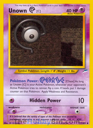 0057 Unown [C] Uncommon Neo Destiny