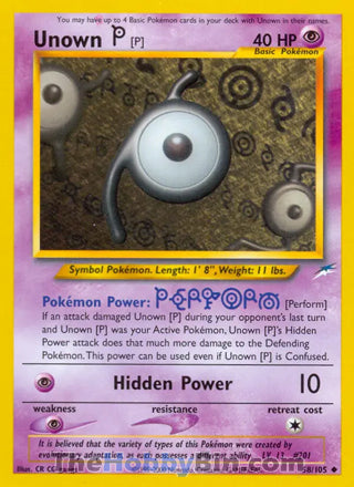 0058 Unown [P] Uncommon Neo Destiny