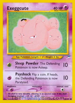Exeggcute #64/105 Common - Neo Destiny Pokemon card
