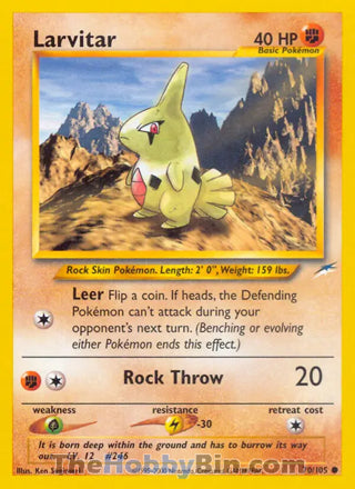 Larvitar #70/105 Common - Neo Destiny Pokemon card