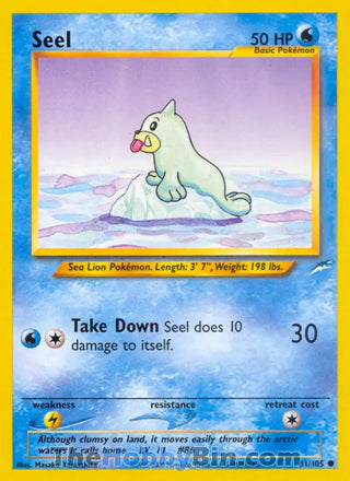 Seel #81/105 Common - Neo Destiny Pokemon card