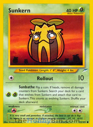 0083 Sunkern Common Neo Destiny