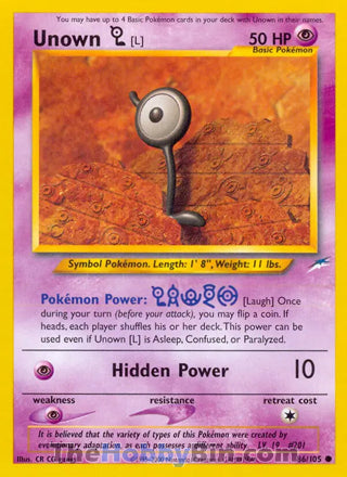 0086 Unown [L] Common Neo Destiny