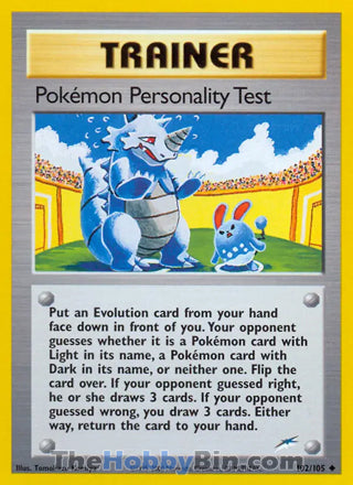 0102 Pokemon Personality Test Uncommon Neo Destiny