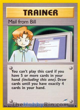 Mail from Bill #105/105 Common - Neo Destiny Pokemon card