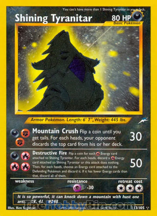 0113 Shining Tyranitar Secret Rare Neo Destiny
