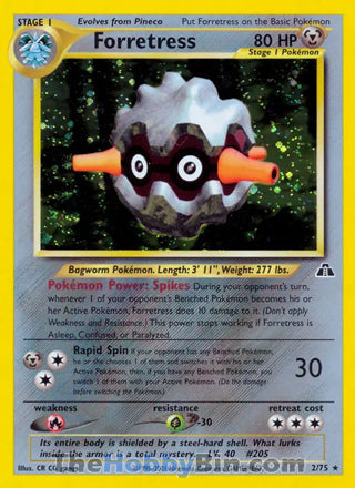 0002 Forretress Holo Rare Neo Discovery