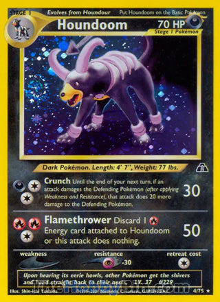 Houndoom Neo Discovery Unlimited Holo Rare #4/75