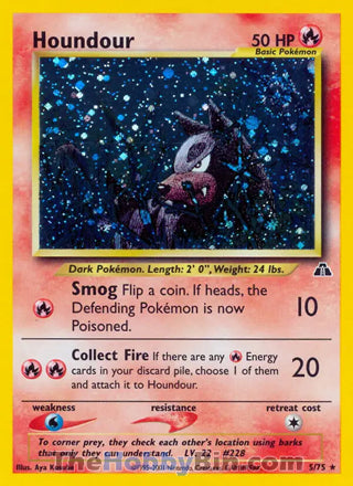 Houndour Neo Discovery Unlimited Holo Rare #5/75