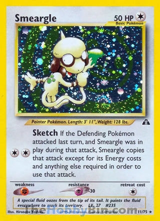 Smeargle Neo Discovery Unlimited Holo Rare #11/75