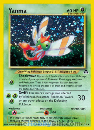 0017 Yanma Holo Rare Neo Discovery