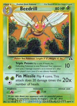 Beedrill Neo Discovery Unlimited Rare #18/75