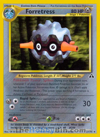 0021 Forretress Rare Neo Discovery