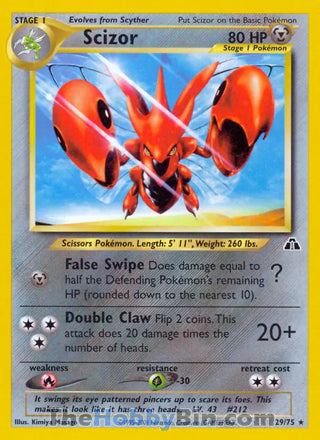 Scizor Neo Discovery Unlimited Rare #29/75