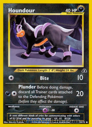 Houndour #39/75 Uncommon - Neo Discovery Pokemon card
